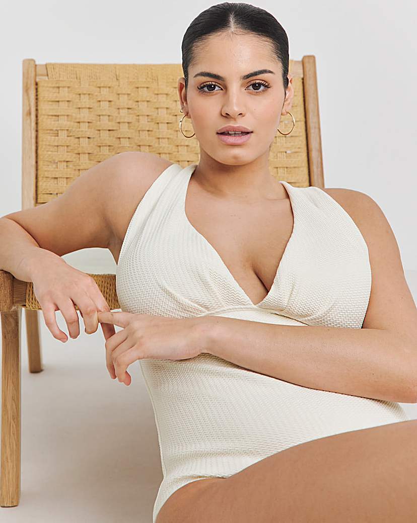 Textured Cross Back Swimsuit