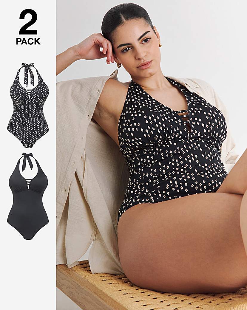 New In - Value 2 Pack Halterneck Swimsuits