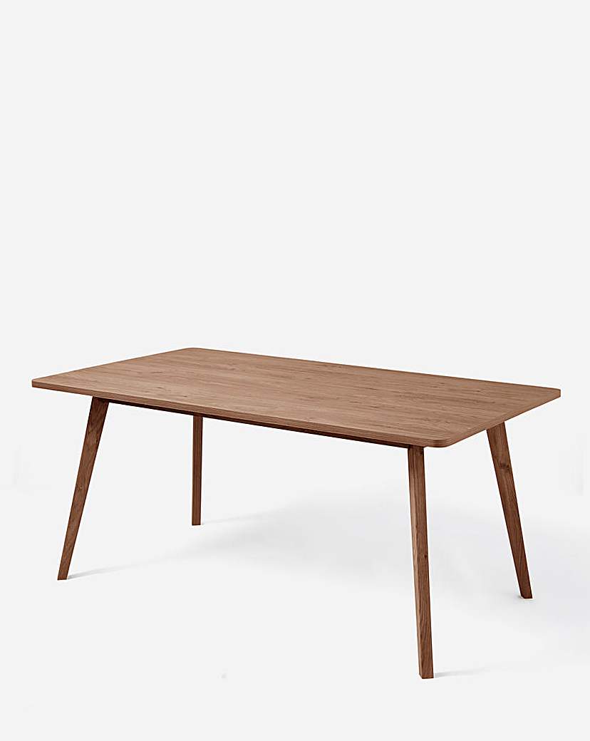 Oslo Dining Table with 6 Klara Velvet - Walnut/Charcoal