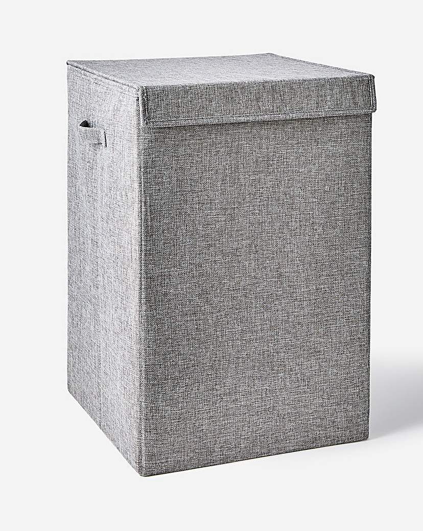 Image of Collapsible Grey Laundry Hamper