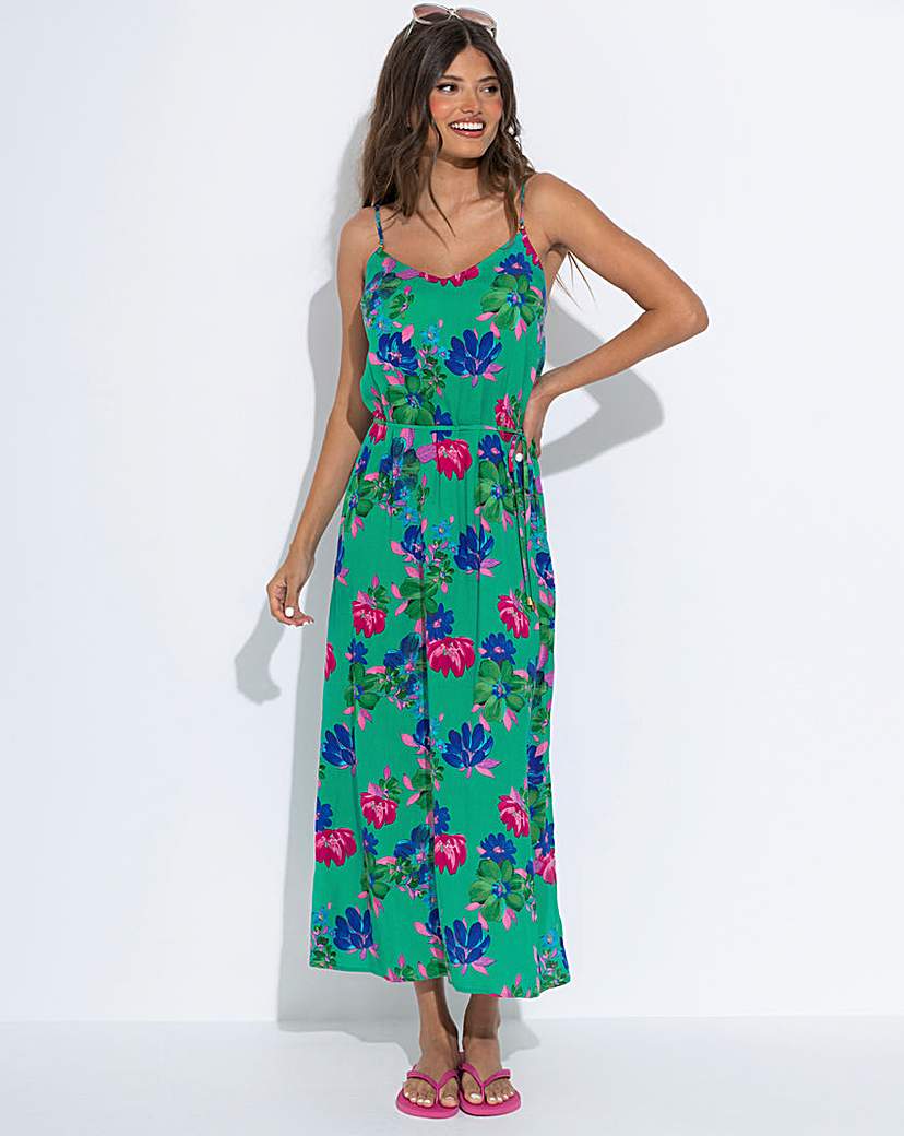 Melanie Sheer Belt Maxi Beach Dress