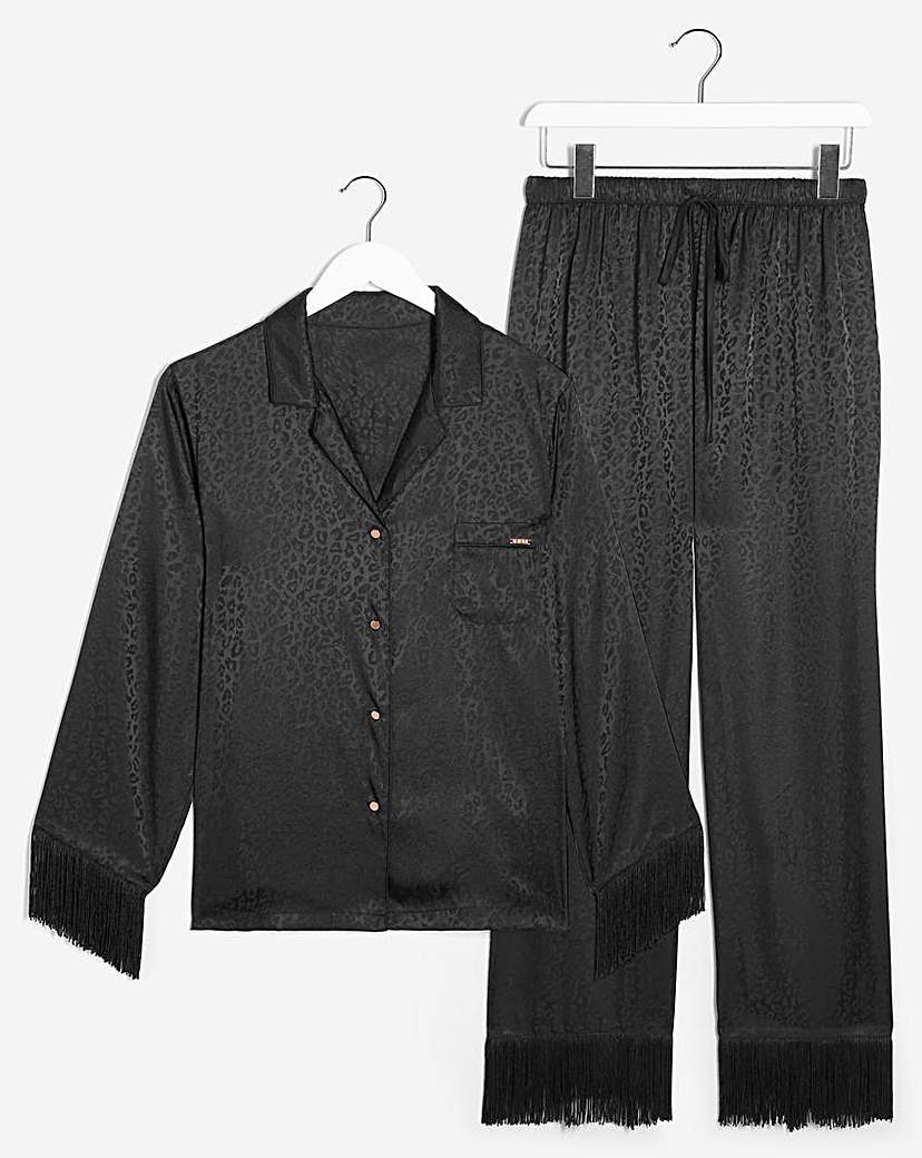 Figleaves Animal Jacquard Satin PJ Set