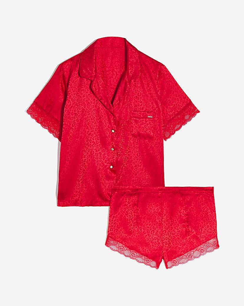 Figleaves Animal Jacquard Satin PJ Set