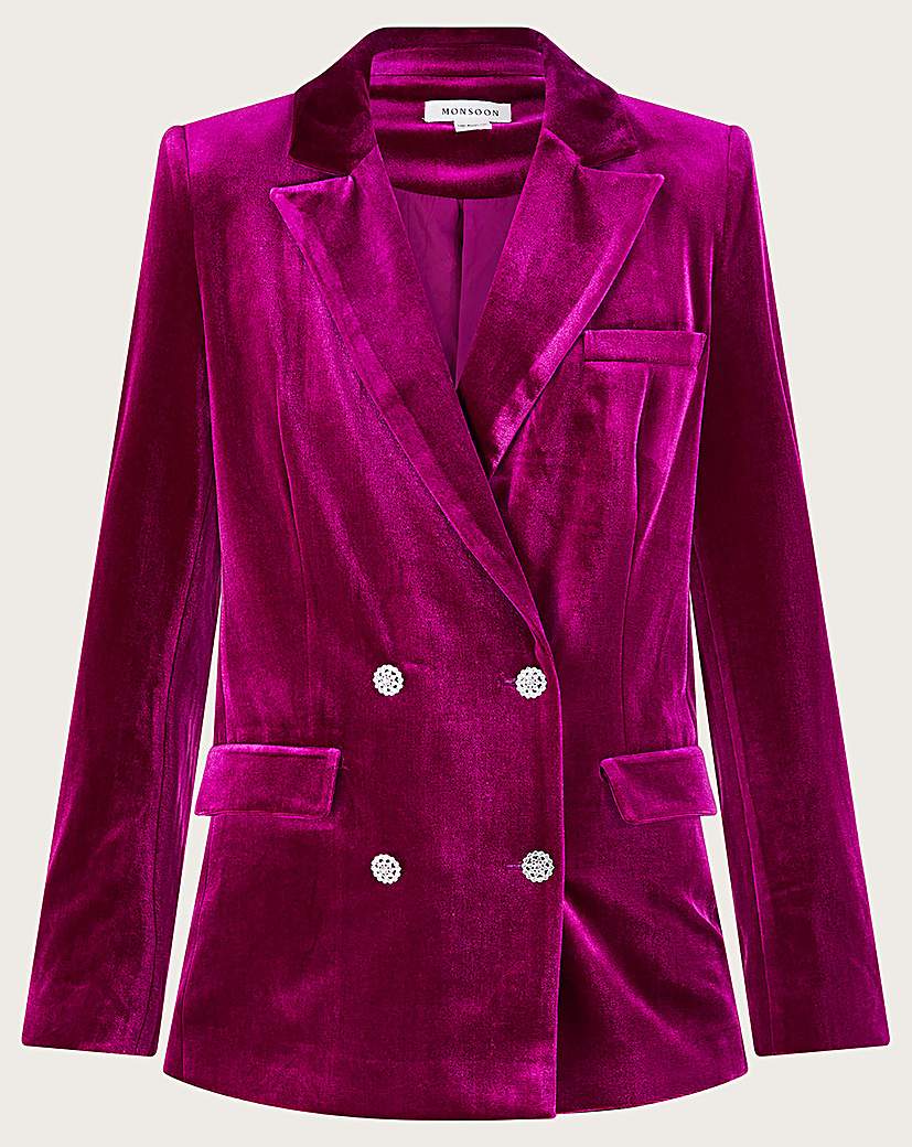 80s Windbreakers, Jackets, Blazers, Coats Monsoon Edith Velvet Blazer £95.00 AT vintagedancer.com