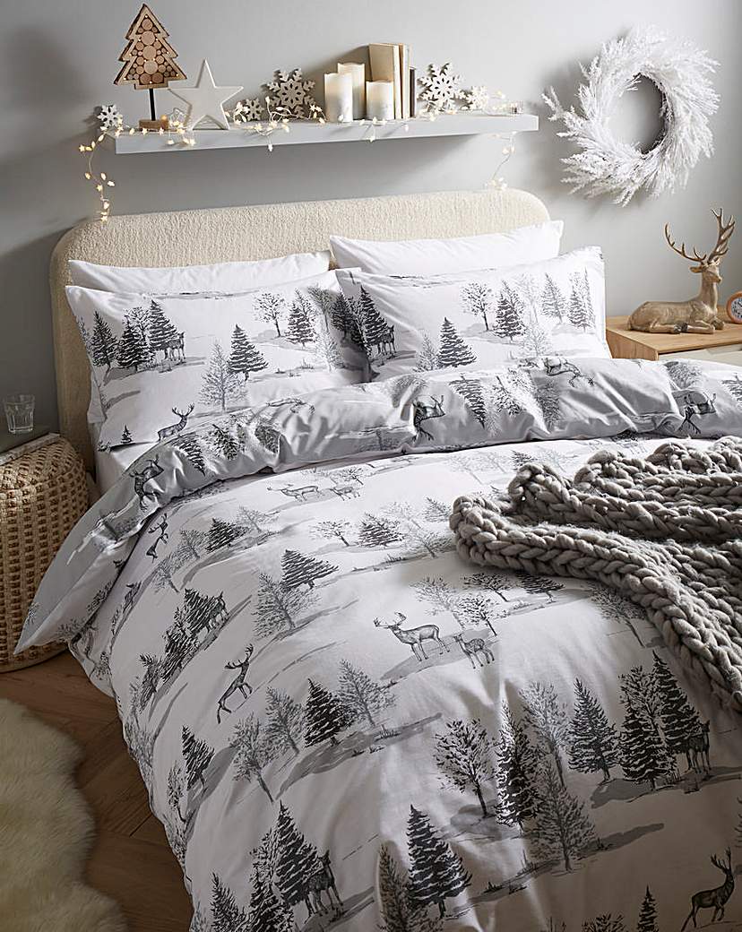 Image of Winter Stag 100% Cotton Duvet Cover Set