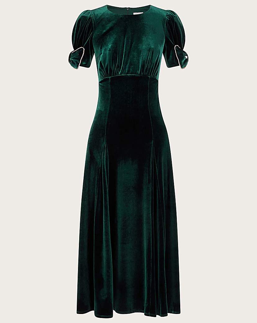 1930s Clothing and Fashion for Women Monsoon Belle Velvet Bow Dress £110.00 AT vintagedancer.com