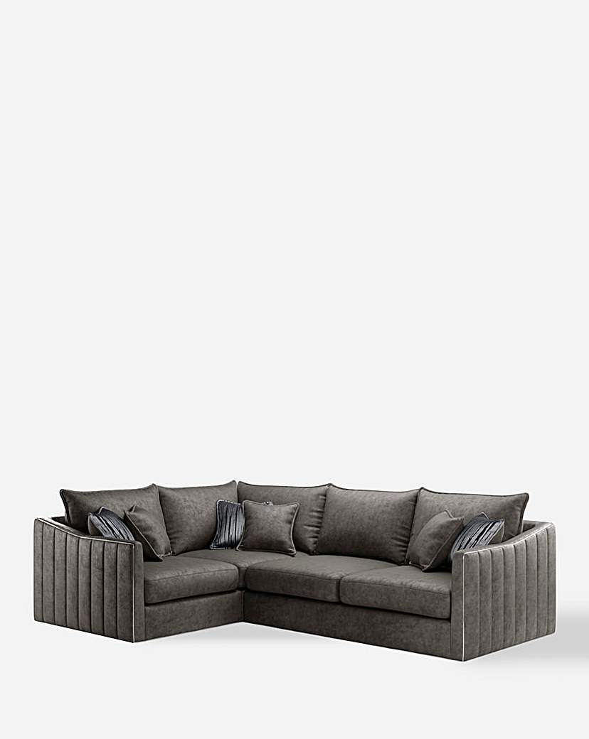 Image of Ava Embossed Velvet Lefthand Corner Sofa
