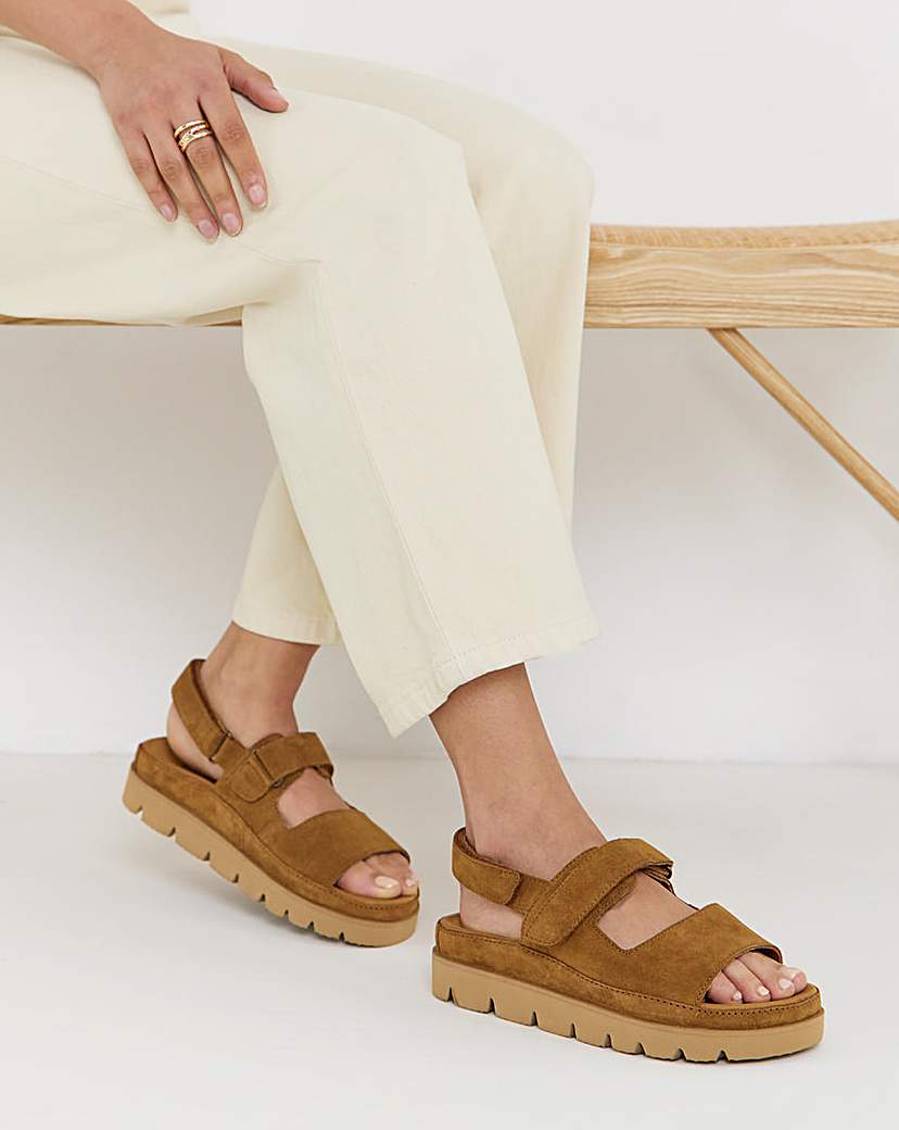 Chunky Suede Sandals Wide Fit