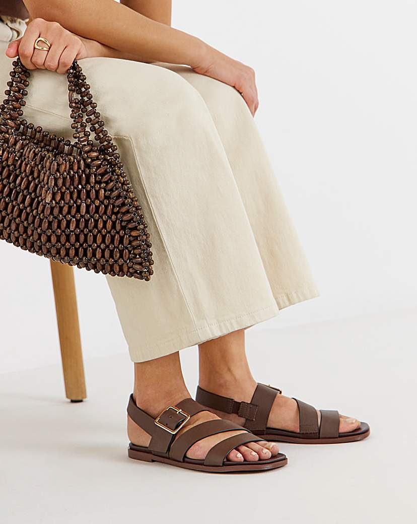 Flat Asymmetric Sandals Extra Wide