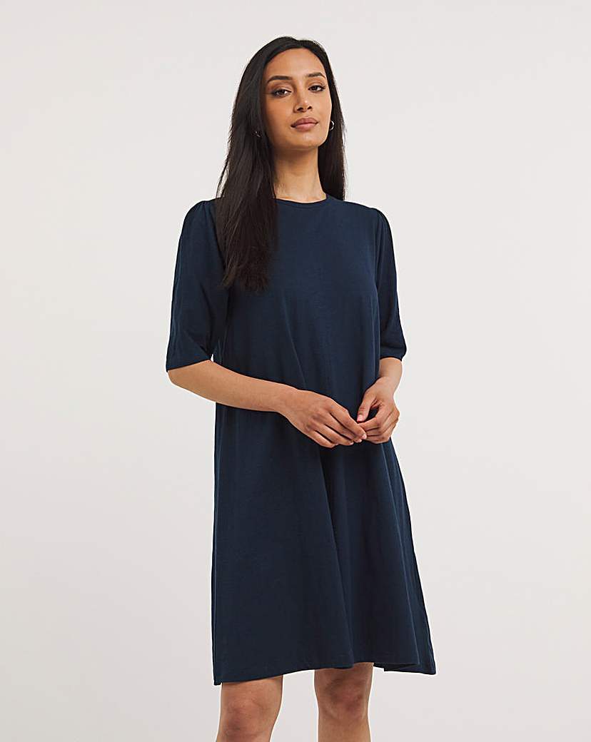 Cotton Slub Sleeve Swing Dress