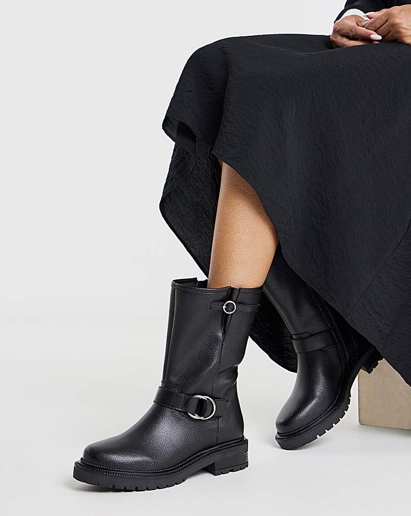 Buckle Detail Ankle Boot Extra Wide