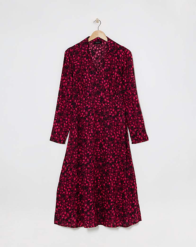 Viscose Midi Shirt Dress with Collar