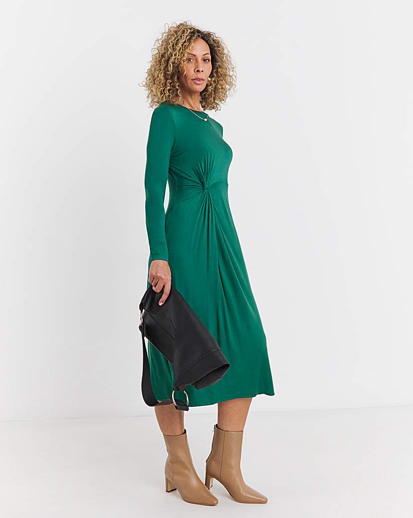 Twist Knot Jersey Midi Dress