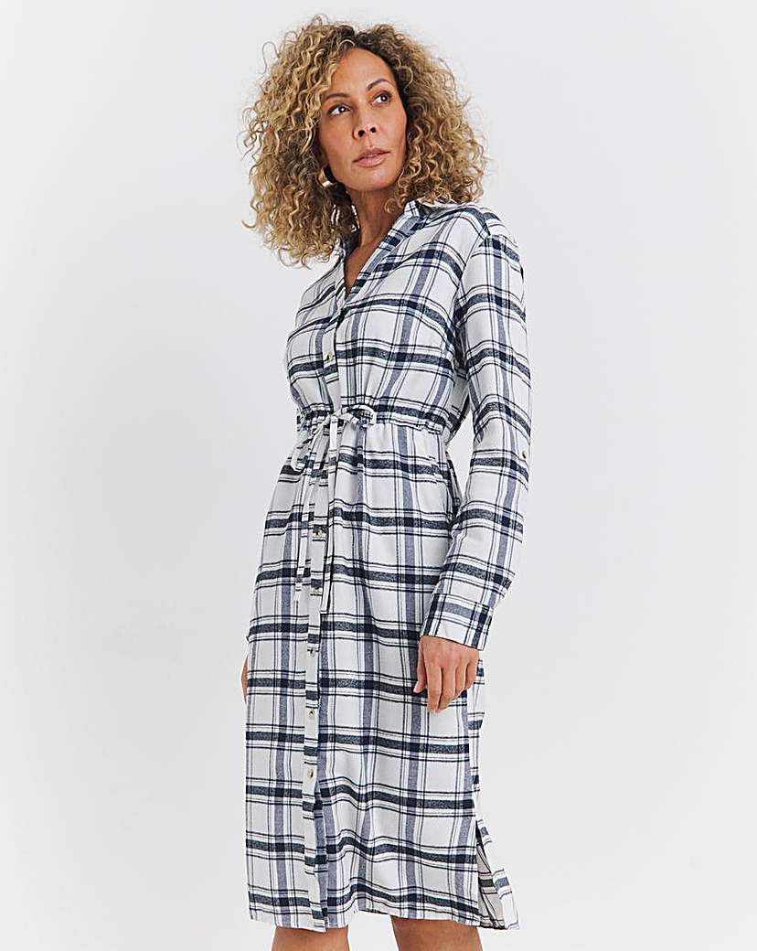 Brushed Check Utility Shirt Dress