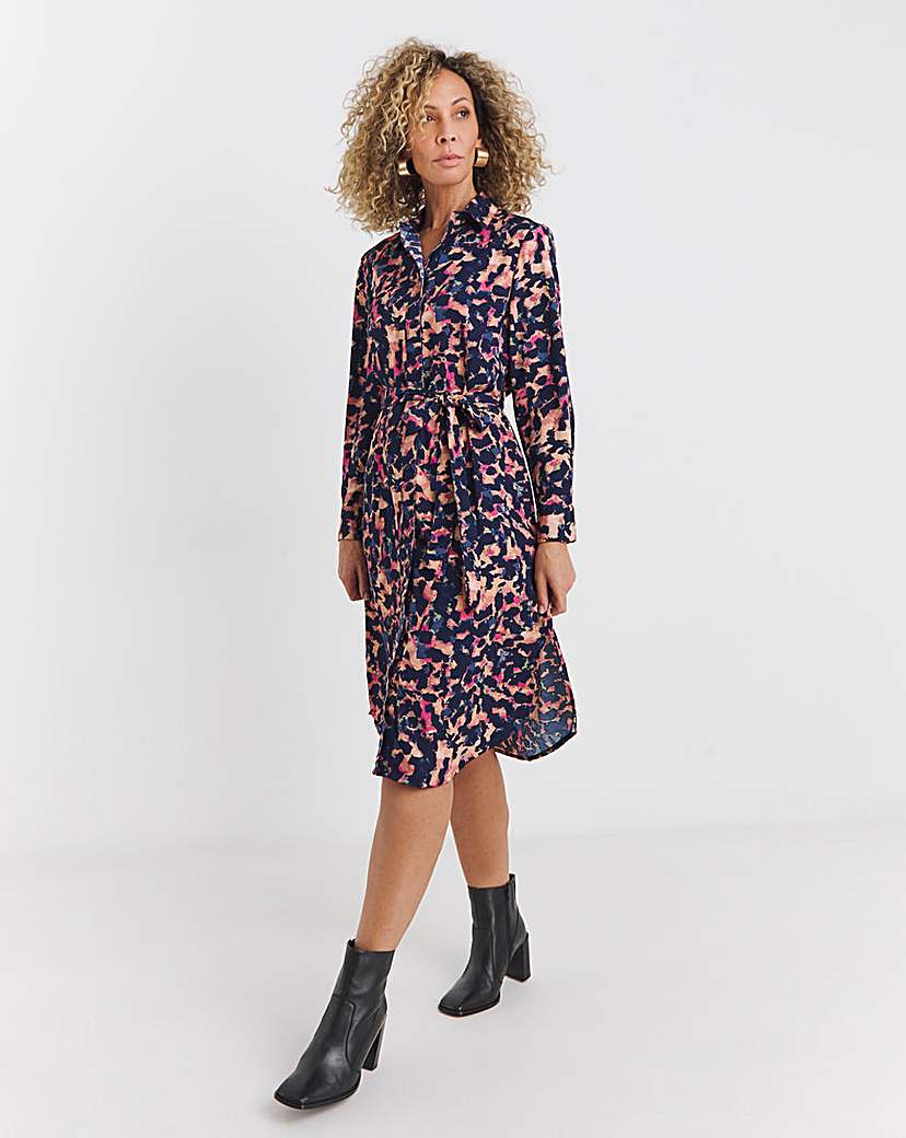 Button Through Midi Shirt Dress