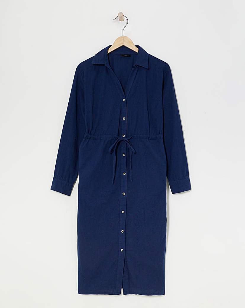Brushed Flannel Utility Shirt Dress