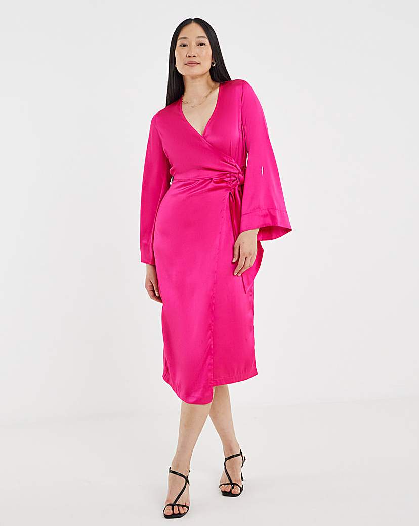 Satin Wrap Dress
