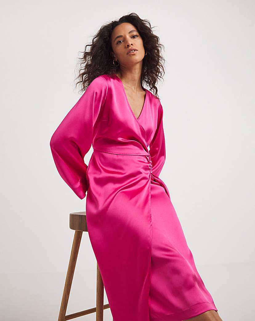 Satin Wrap Dress