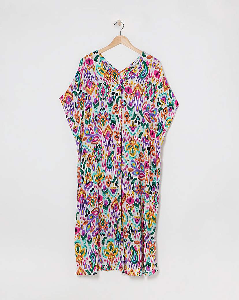 Crinkle Kaftan Overhead Midi Dress