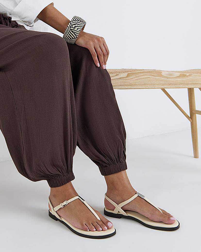T Bar Hardware Sandals Extra Wide