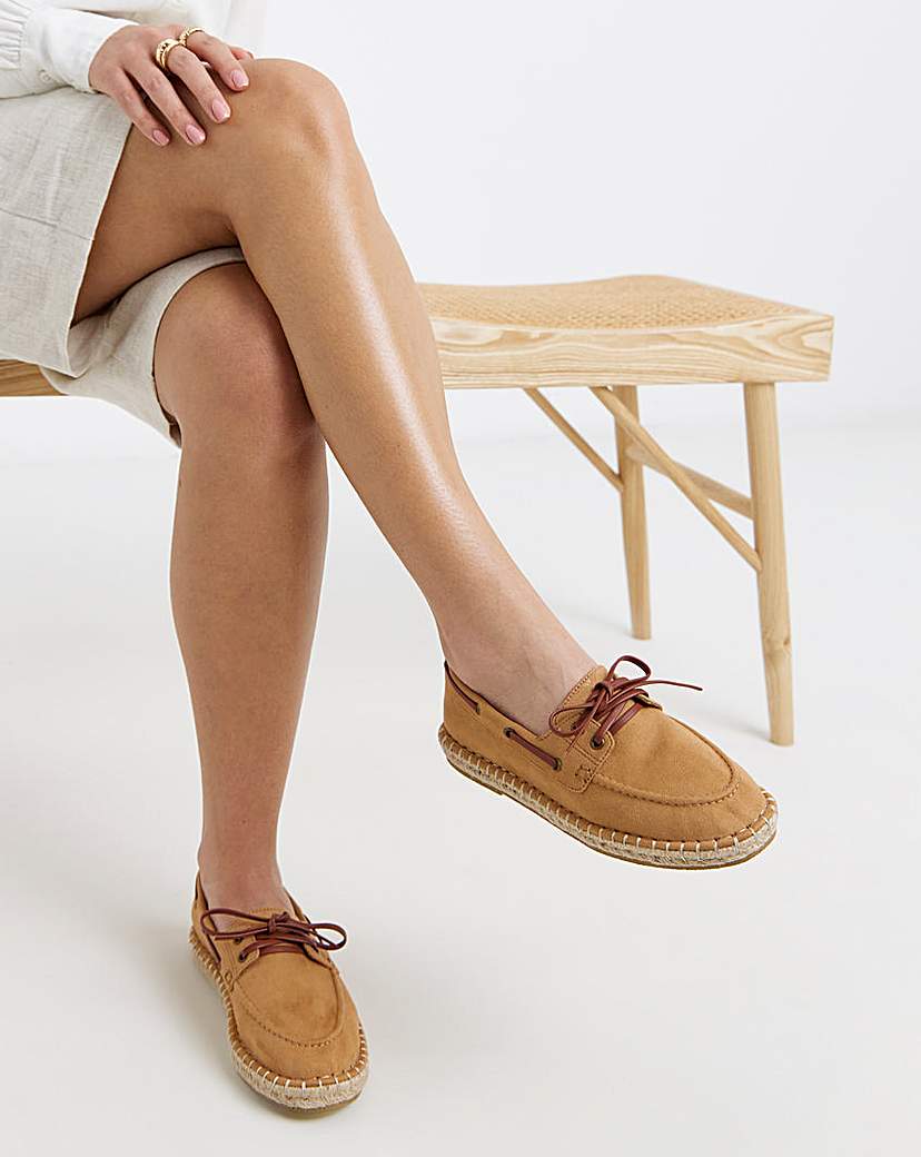 Espadrille Boat Shoe Wide Fit Sand Simply …
