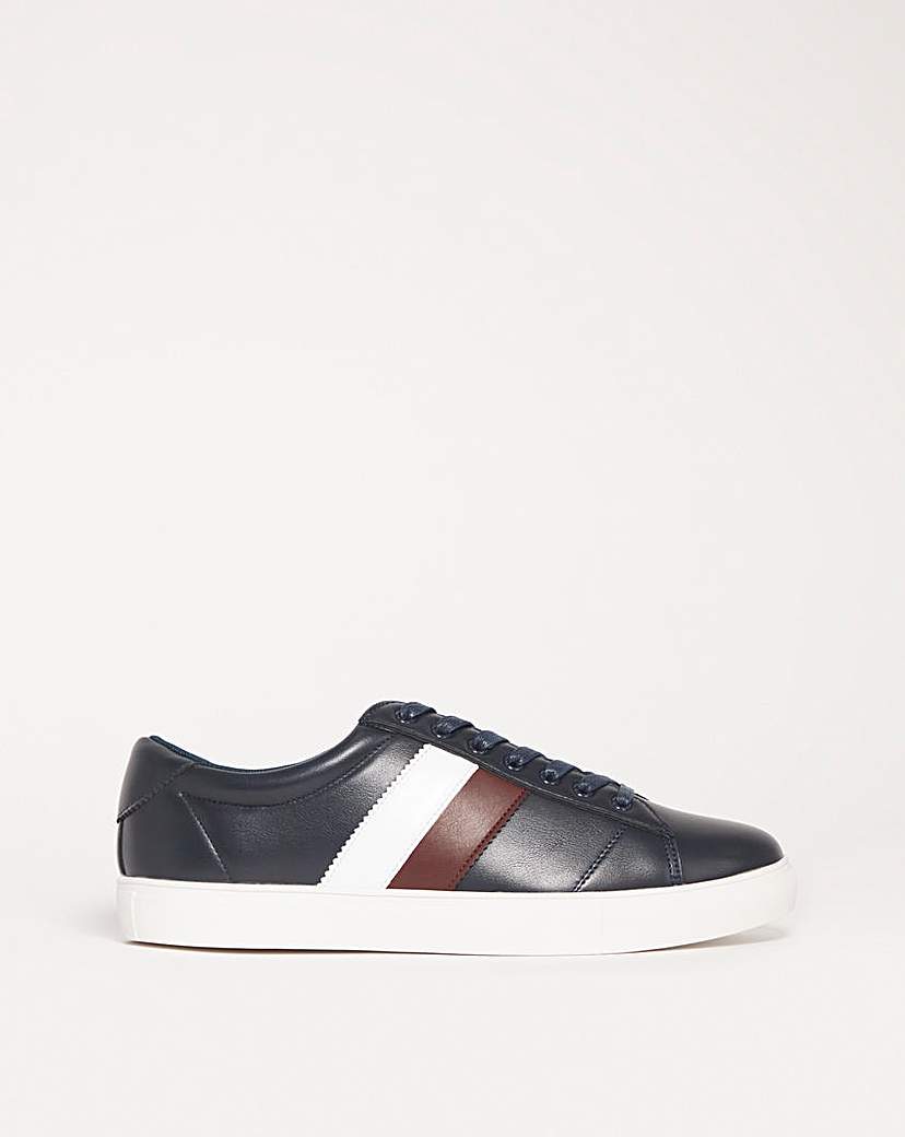 Navy & White Stripe Lace Up Trainer WF