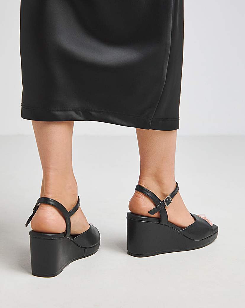 Barely There Wedge Sandal Ex Wide
