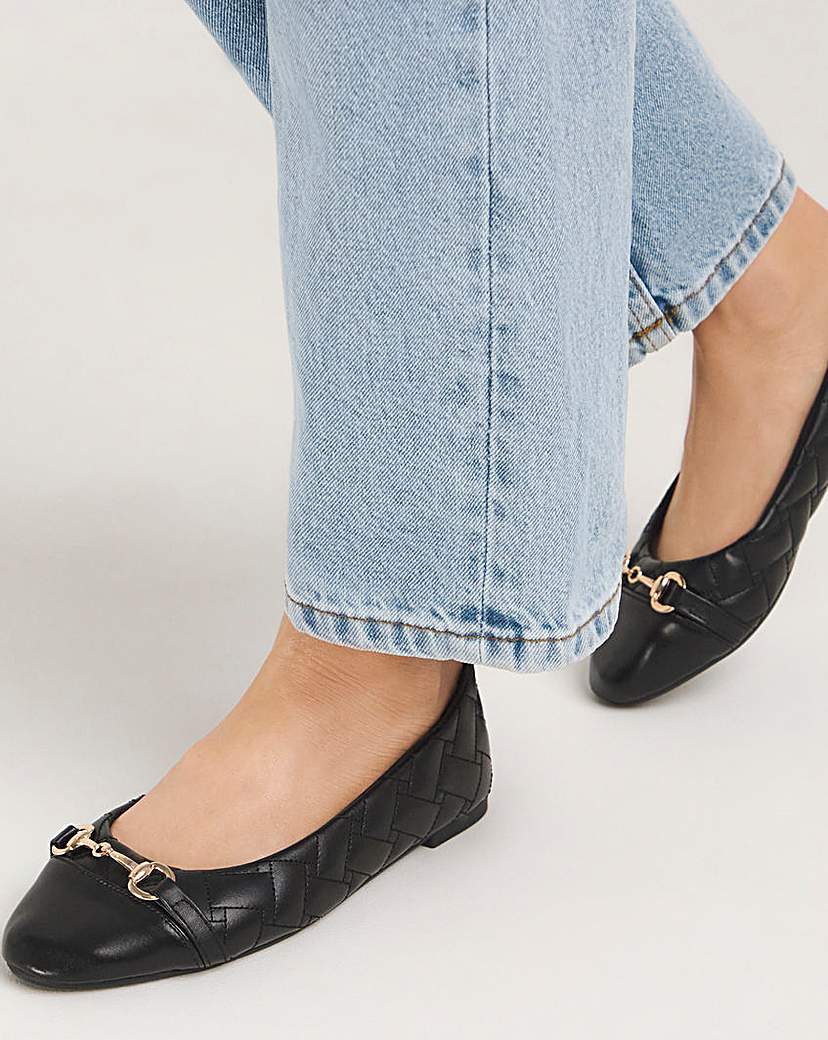 Quilted Snaffle Ballerina Wide Fit