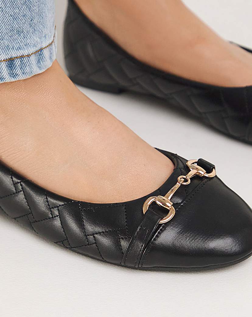 Quilted Snaffle Ballerina Wide Fit
