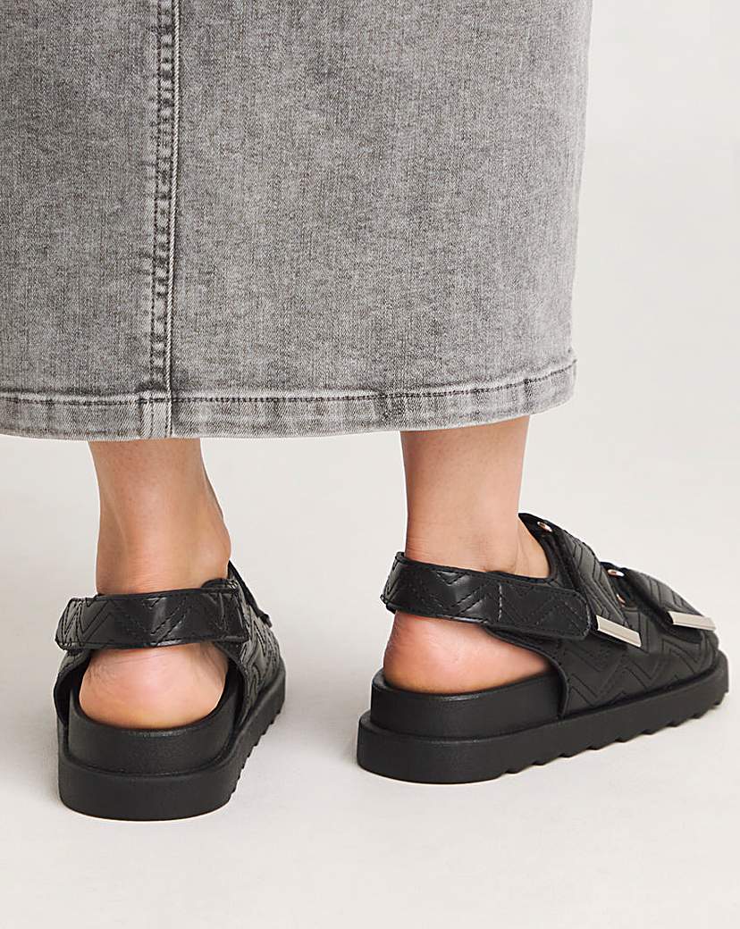 Quilted Touch and Close Sandal Ex Wide
