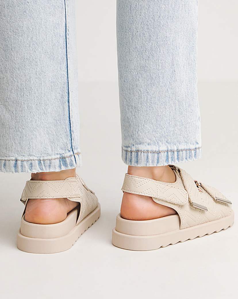 Quilted Touch and Close Sandal Ex Wide