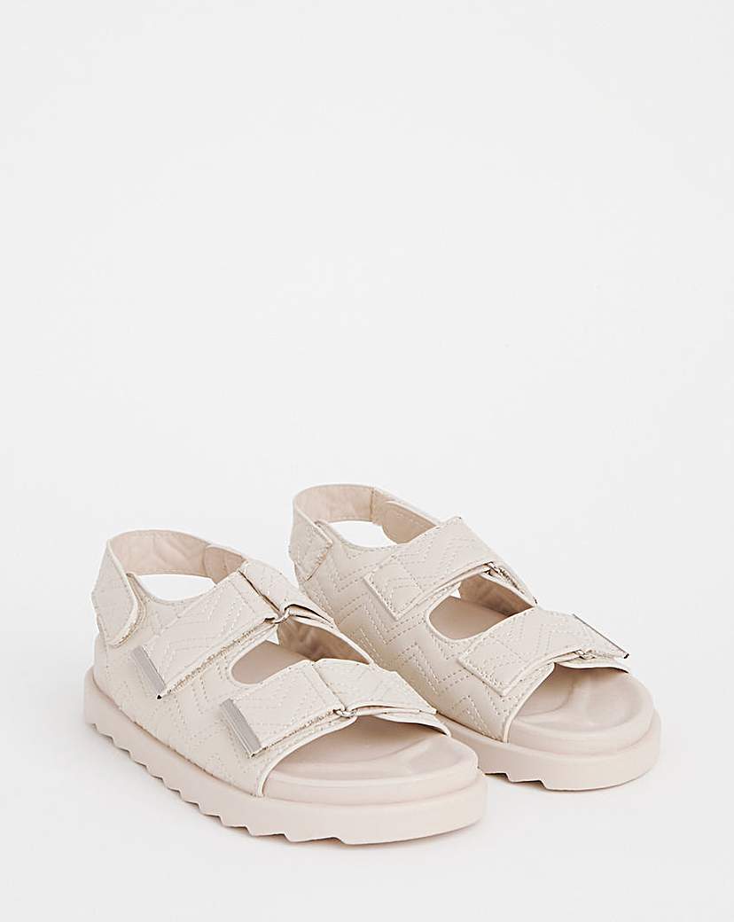 Quilted Touch and Close Sandal Ex Wide