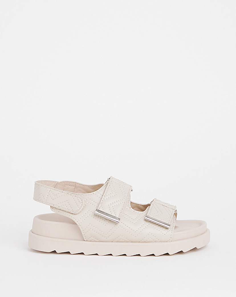 Quilted Touch and Close Sandal Ex Wide