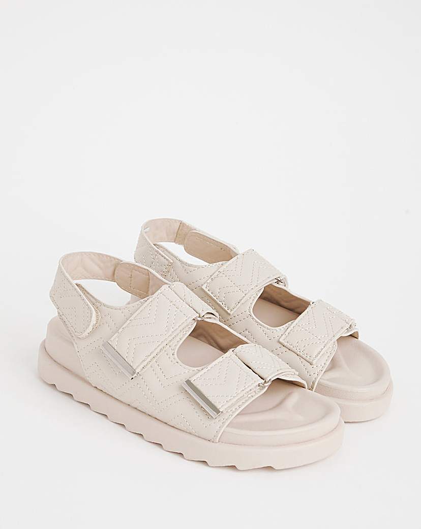 Quilted Touch and Close Sandal Ex Wide