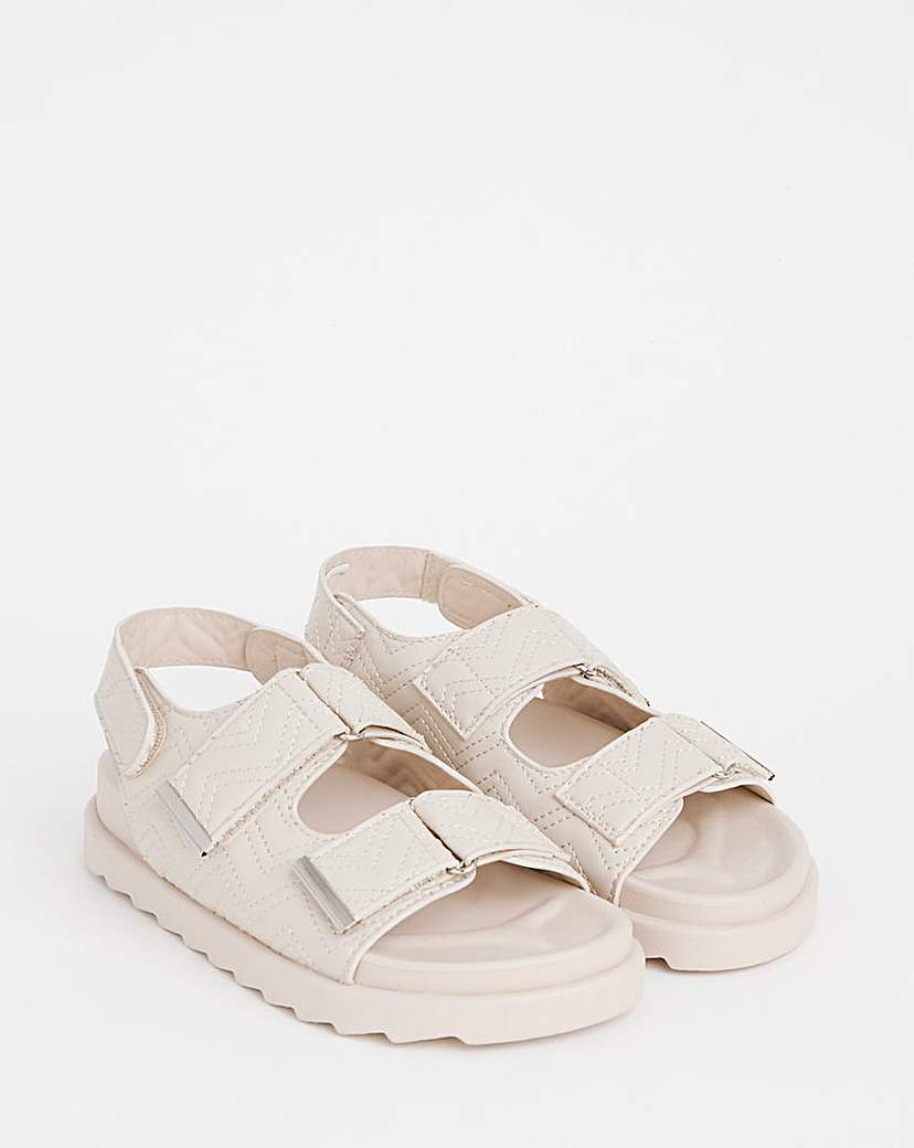 Quilted Touch and Close Sandal Ex Wide