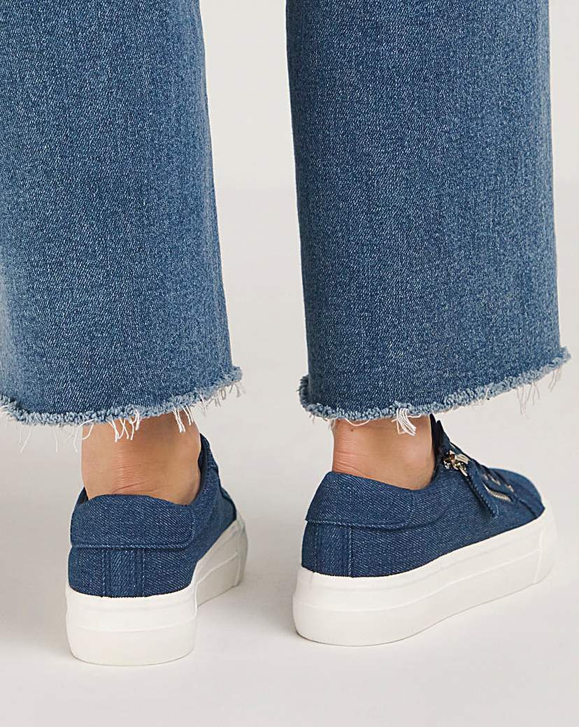 Lace Up Zip Chunky Trainer Ex Wide
