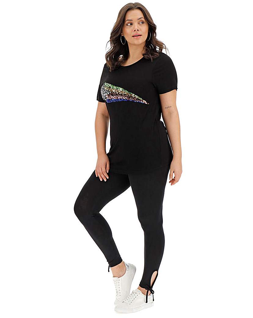 Image of Ankle Tie Stretch Jersey Leggings