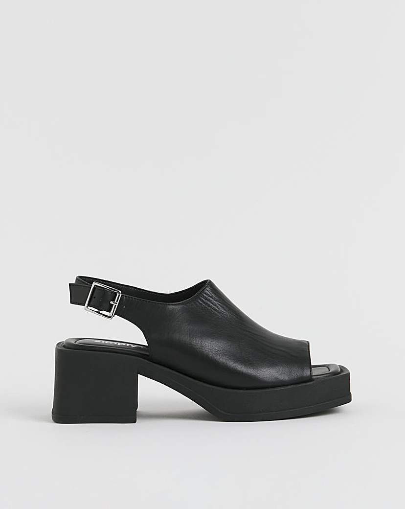 Slingback Block Heel Sandal Ex Wide
