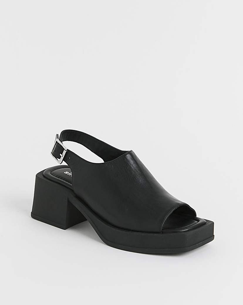 Slingback Block Heel Sandal Ex Wide