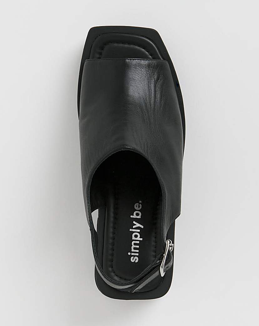 Slingback Block Heel Sandal Ex Wide