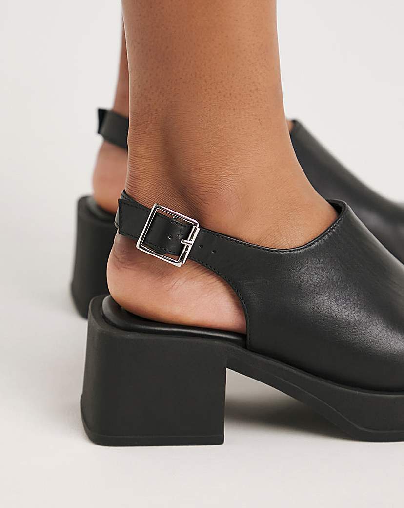 Slingback Block Heel Sandal Ex Wide