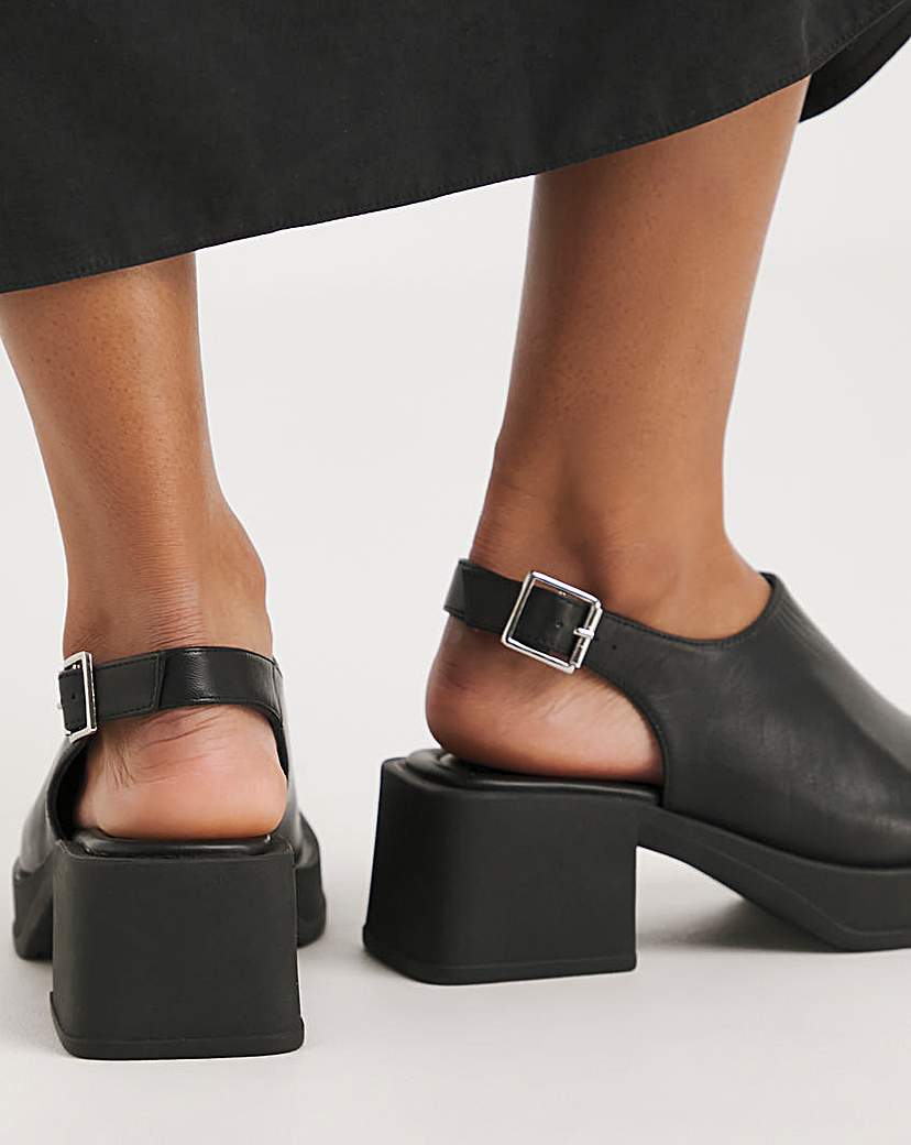 Slingback Block Heel Sandal Ex Wide