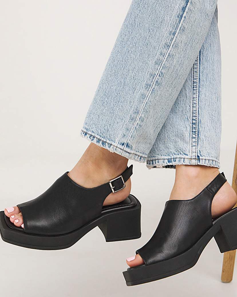 Slingback Block Heel Sandal Ex Wide