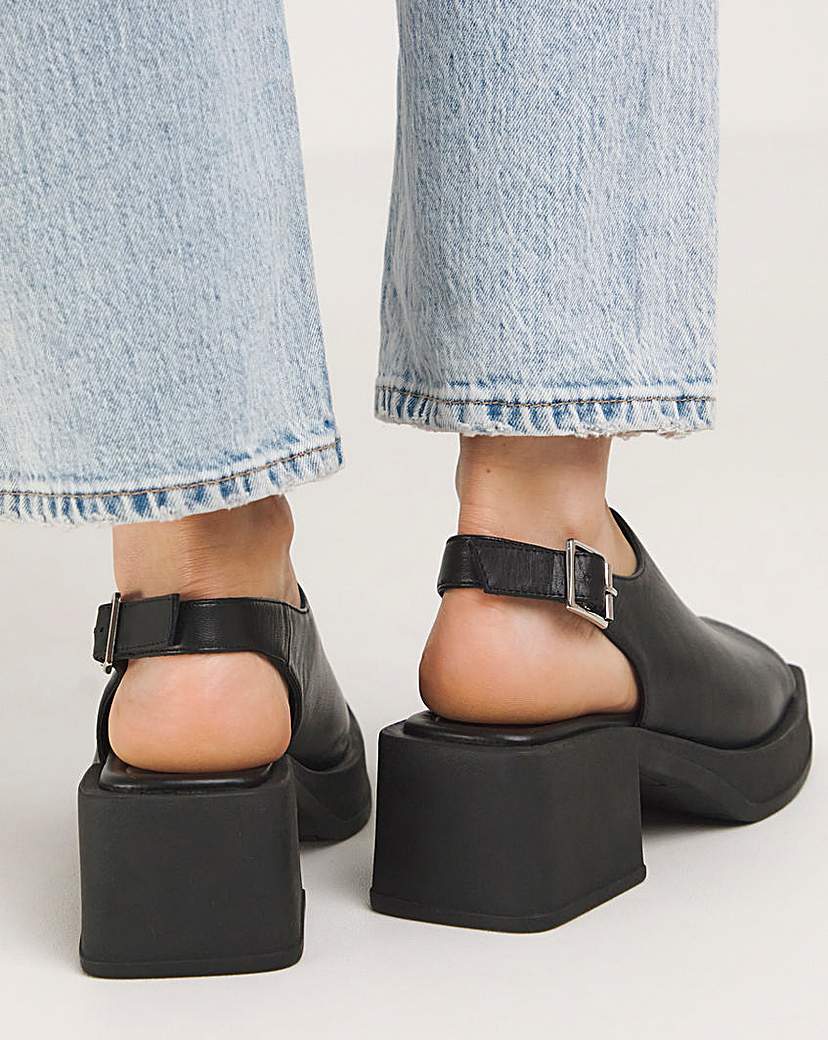 Slingback Block Heel Sandal Ex Wide