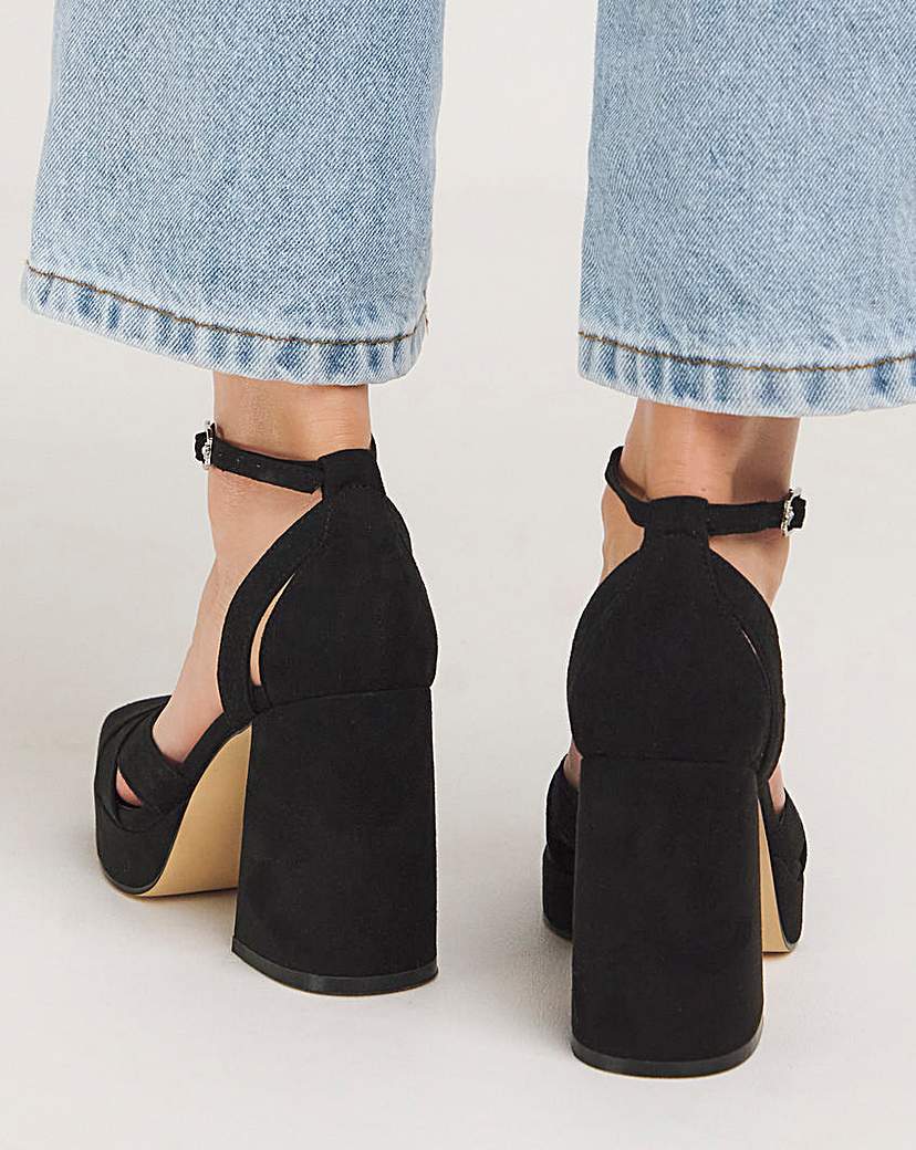 Platform Heeled Shoes Ex Wide Fit