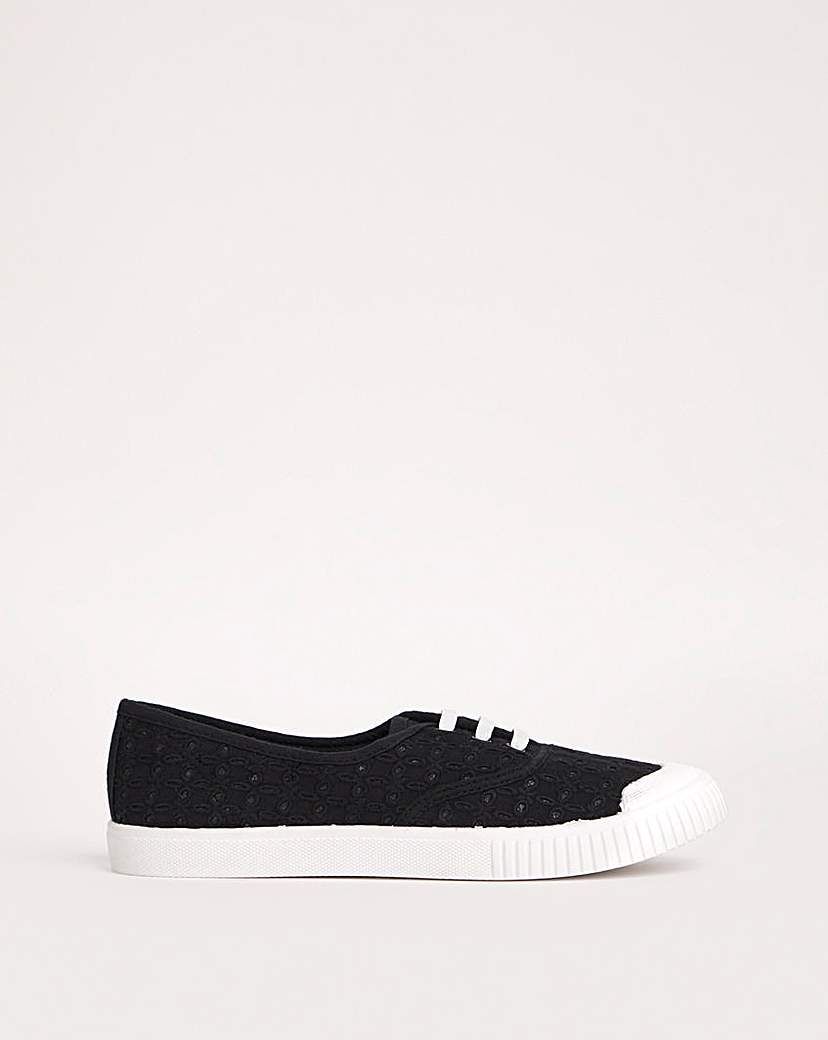 Lace Up Plimsole Wide Fit