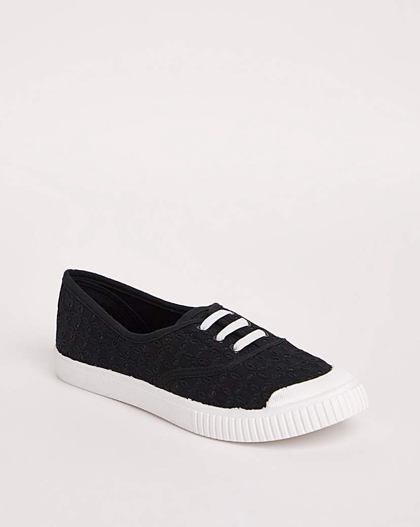 Lace Up Plimsole Wide Fit