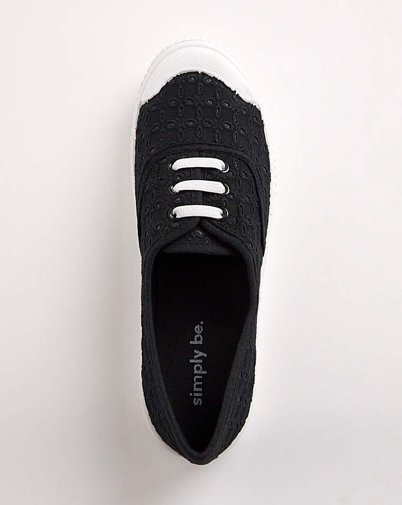 Lace Up Plimsole Wide Fit