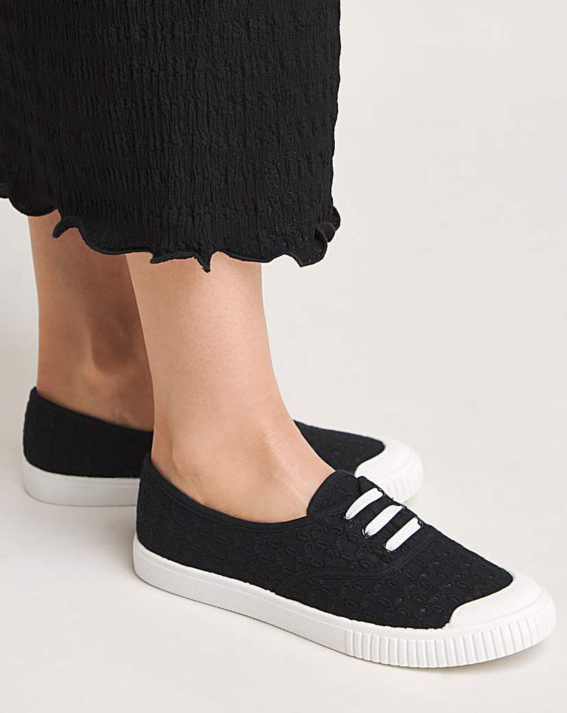 Lace Up Plimsole Wide Fit