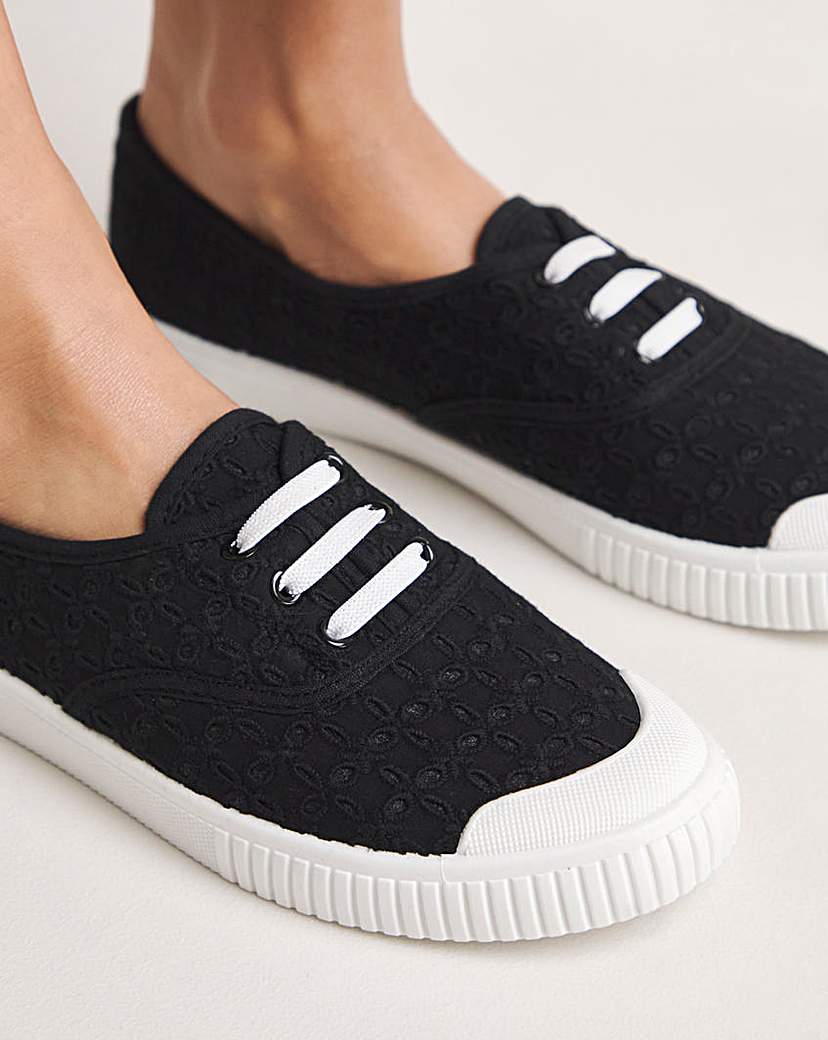 Lace Up Plimsole Wide Fit